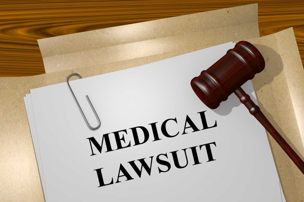 Document that reads Medical Lawsuit